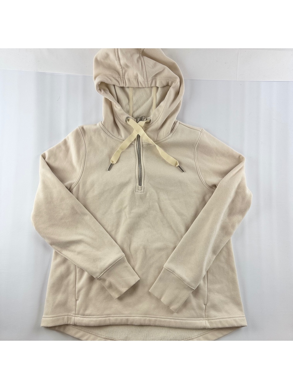 Athleta Women’s Beige Quarter Zip Hoodie Size Small - Read Below